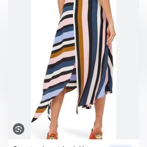 Topshop Asymmetrical Multicolor Stripe Skirt - Picture 5 of 7